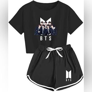 BTS Crop Top and Shorts Set for ARMY
